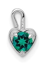 catchy heart white gold May birthstone baby charrm 